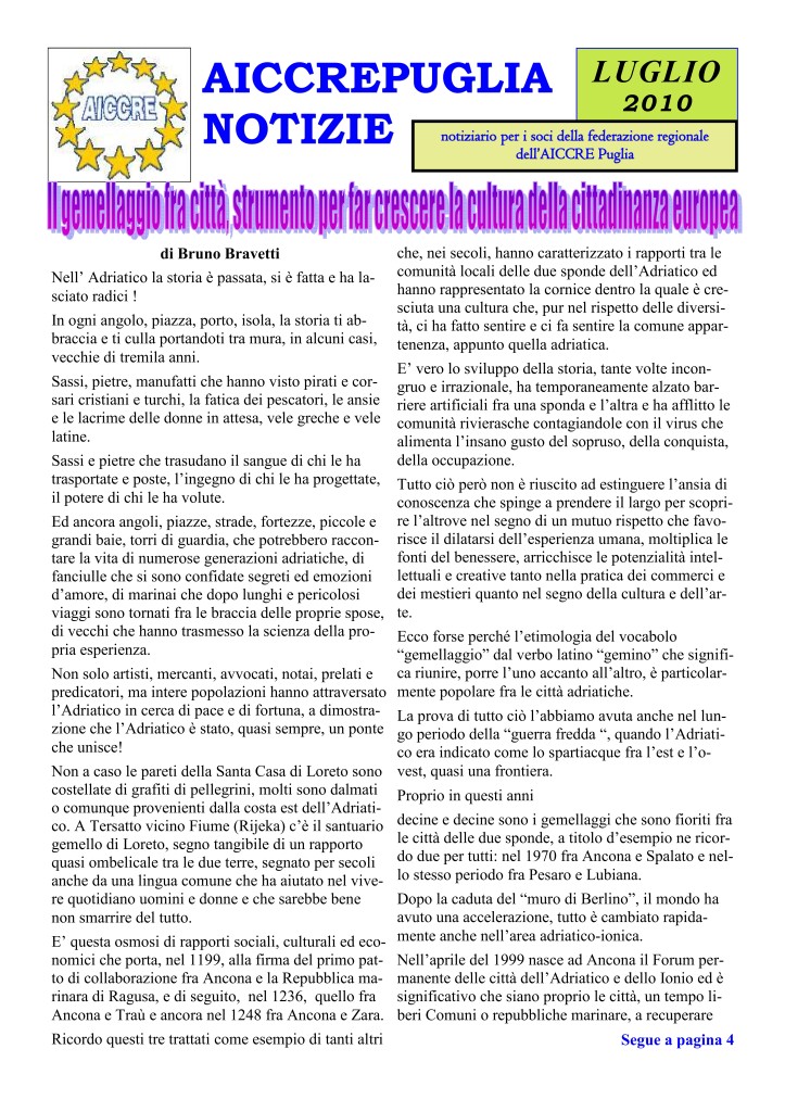 Notiziario Luglio 2010