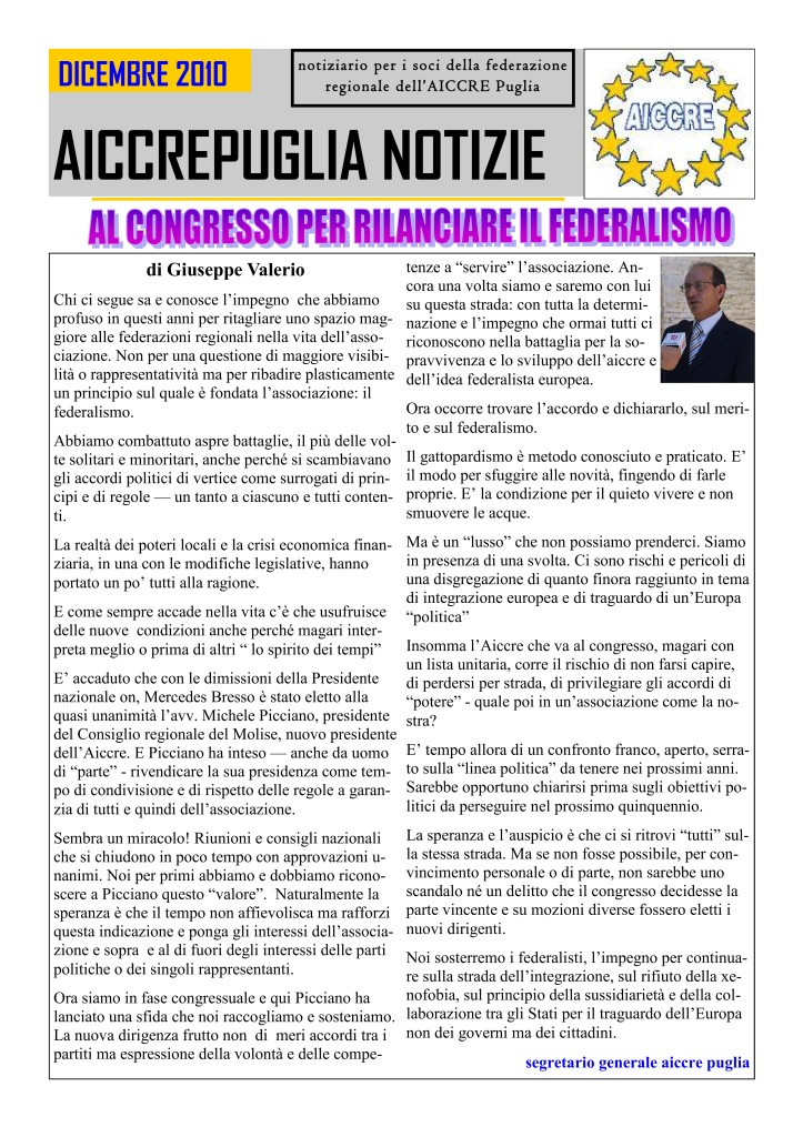 Notiziario Dicembre 2010