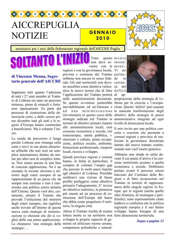 Notiziario gennaio 2010