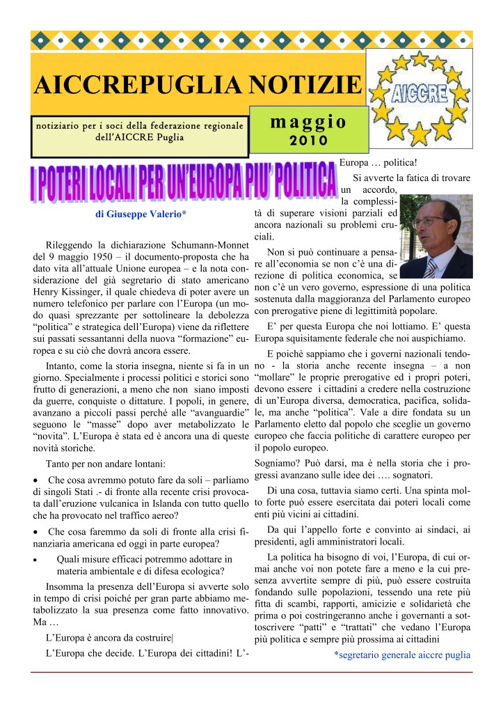 Notiziario Maggio 2010