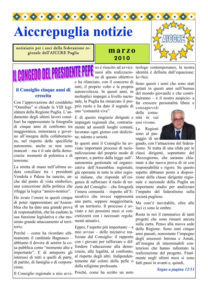 Notiziario Marzo 2010