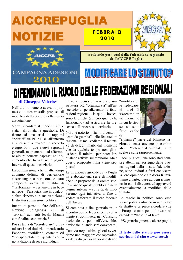 Notiziario Febbraio 2010