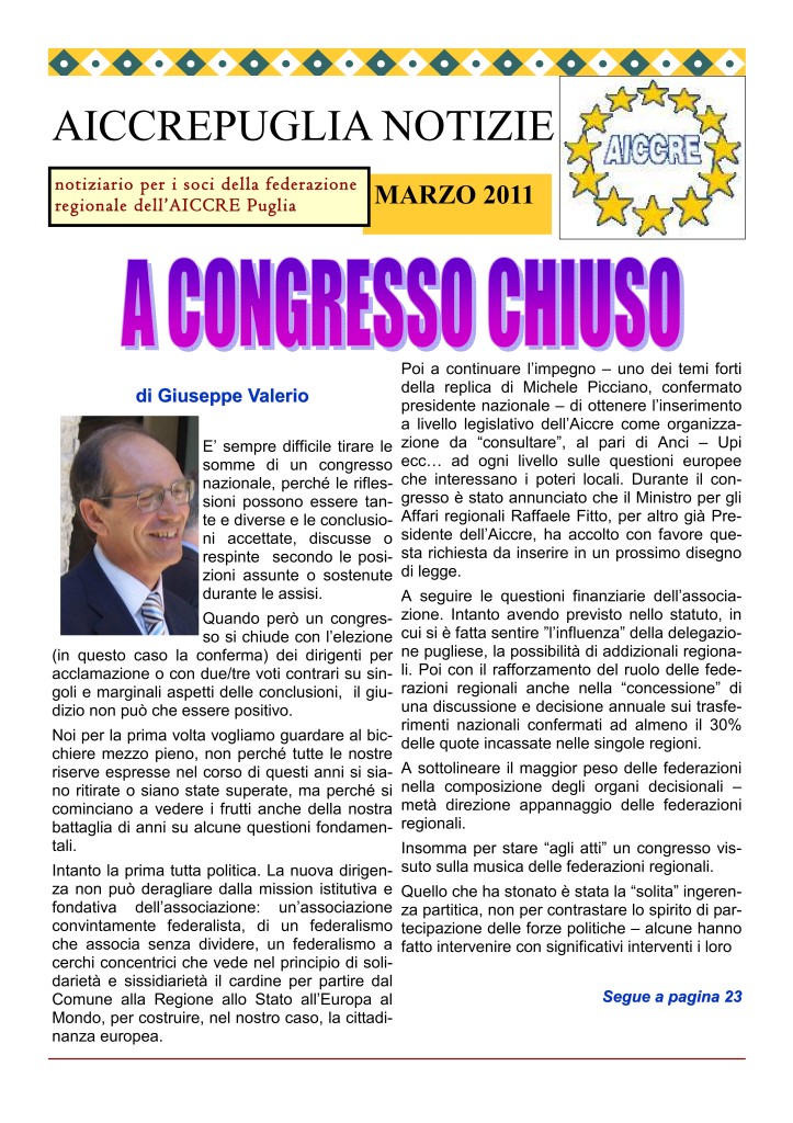 NOTIZIARIO MARZO 2011