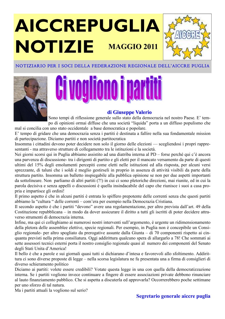 NOTIZIARIO MAGGIO 2011