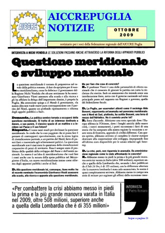 NOTIZIARIO OTTOBRE 2009