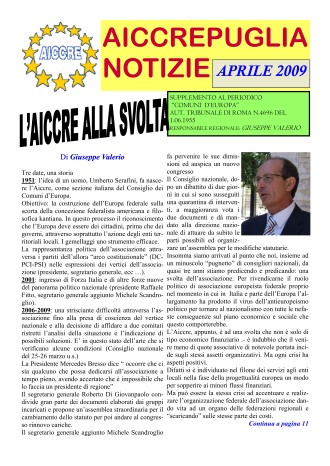 NOTIZIARIO APRILE 2009