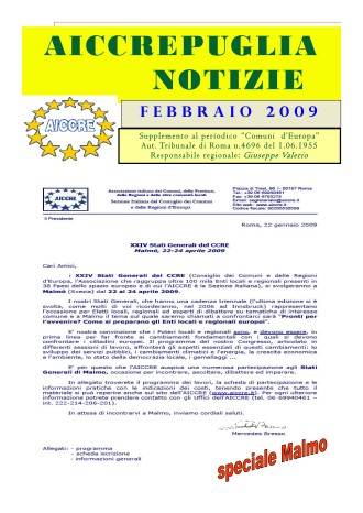 NOTIZIARIO FEBBRAIO 2009