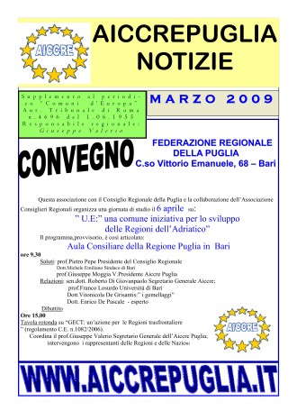 NOTIZIARIO MARZO 2009