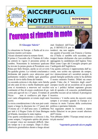 NOTIZIARIO NOVEMBRE 2009