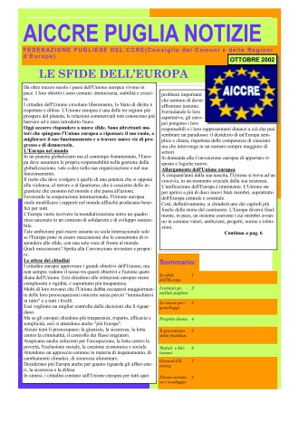 NOTIZIARIO OTTOBRE 2002