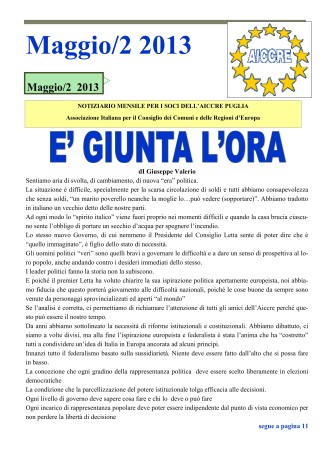 NOTIZIARIO MAGGIO 2013 N.2