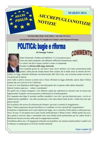 NOTIZIARIO MARZO 2014