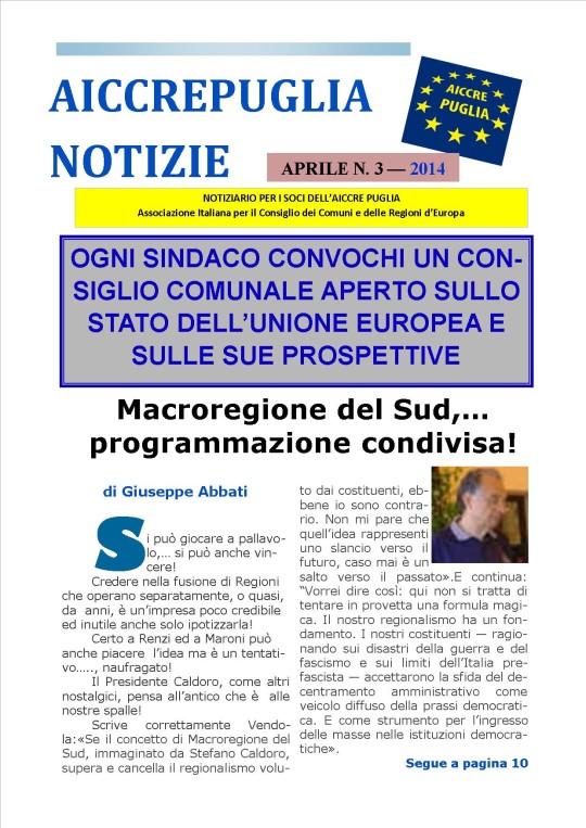 aiccrepuglia notizie APRILE N. 3 - 2014