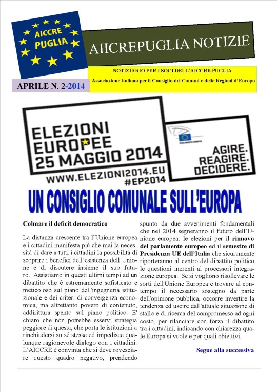 copertina di aiccrepuglia n. 2 aprile 2014