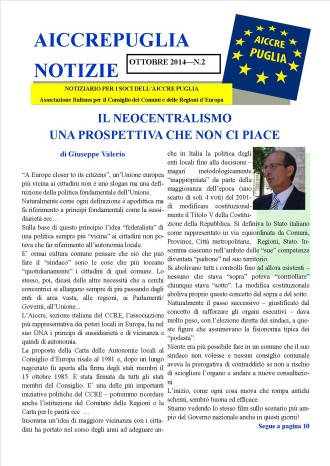 notiziario aiccrepuglia ottobre  2014  --  N.2