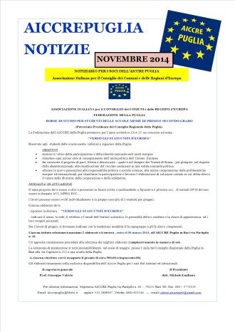 notiziario aiccrepuglia novembre 2014