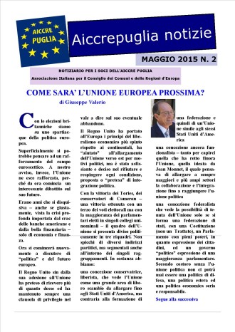 AICCREPUGLIA NOTIZIE MAGGIO 2015 N. 2