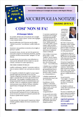 aiccrepuglia notizie giugno 2015 N.3