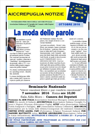 aiccrepuglia notizie di ottobre 2016