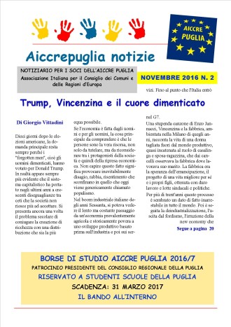 aiccrepuglia notizie novembre 2016 n 2