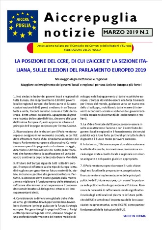 aiccrepuglia notizie di marzo 2019 n. 2