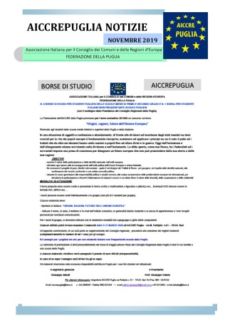 AICCREPUGLIA NOTIZIE DI NOVEMBRE 2019