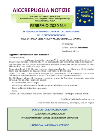 aiccrepuglia notizie di febbraio 2020 n. 4