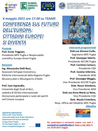 convegno 6 maggio 2021 su conferenza sull'europa