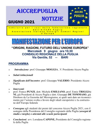 AICCREPUGLIA notizie di GIUGNO 2021