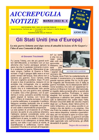 AICCREPUGLIA NOTIZIE DI MARZO 2022 N. 4